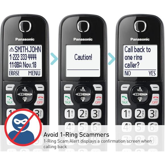 NEW Panasonic Cordless Phone Call Block, Bilingual Caller ID  KX-TGD813B - Picture 3 of 7